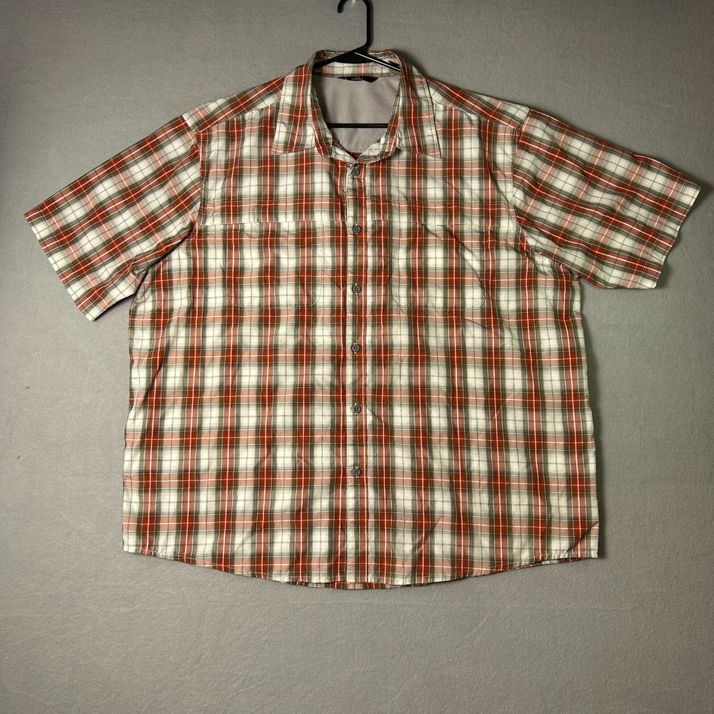 Wrangler Button Up Shirt Mens 2XL Plaid Western Mesh Cowboy Short Sleeve Shirt - Picture 1 of 7